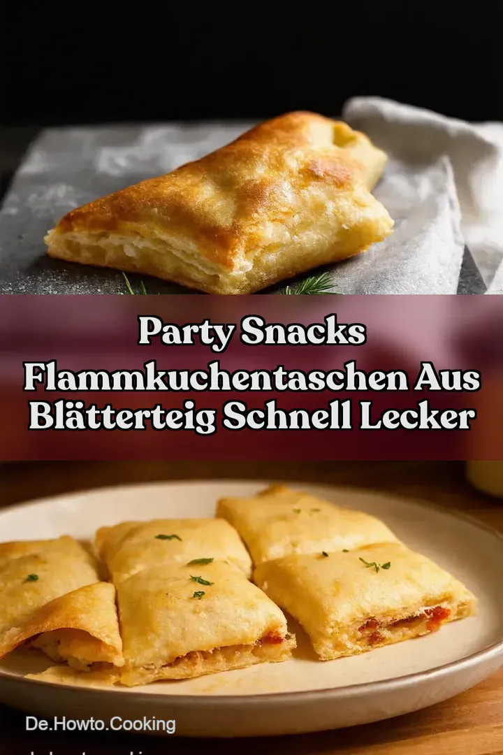 Party Snacks FlammkuchenTaschen aus Bl&auml;tterteig Schnell Lecker