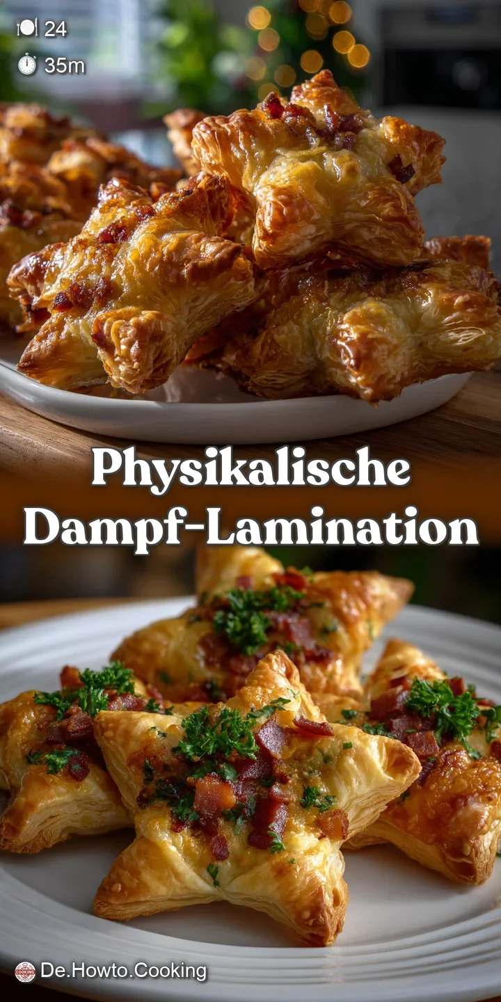 Close-up of bubbling, melted cheese within a flaky, golden-brown pastry. The steam rising, hinting at a warm, savory, and ...