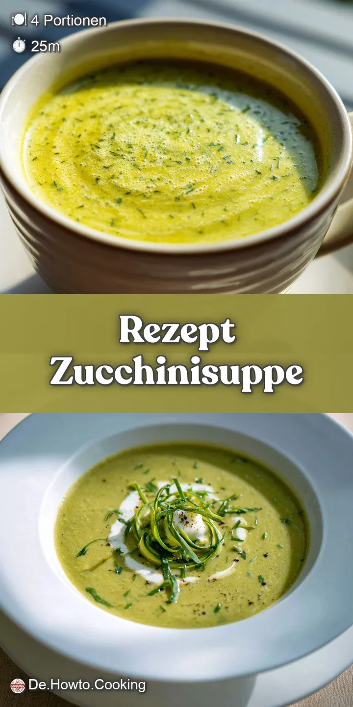 Close-up of velvety green zucchini soup, glistening with tiny oil droplets, inviting with its creamy texture and fresh her...