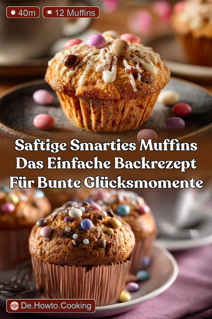 Saftige Smarties Muffins Das einfache Backrezept f&uuml;r bunte Gl&uuml;cksmomente