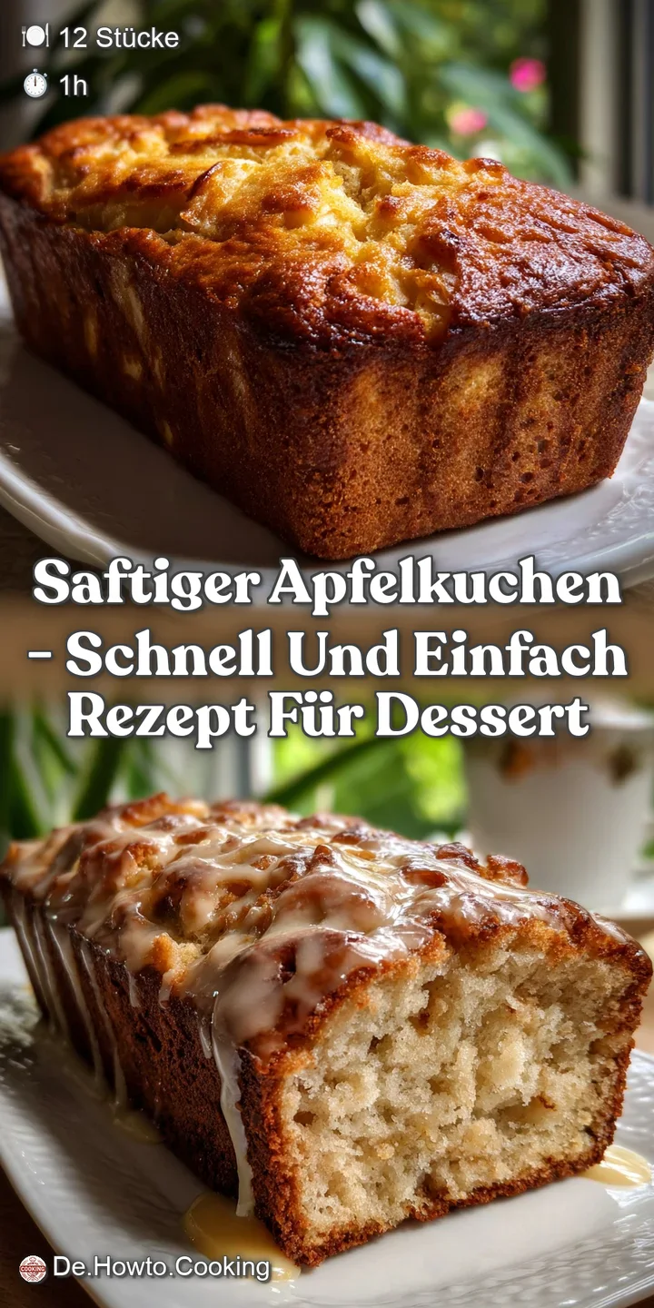 Saftiger Apfelkuchen - Schnell und Einfach Rezept f&uuml;r Dessert
