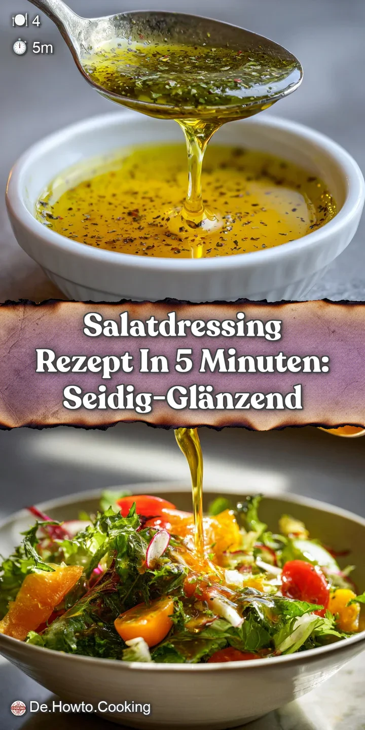Close-up of a smooth, glossy salad dressing with tiny flecks of herbs. The light reflects off its silky texture, appetizin...