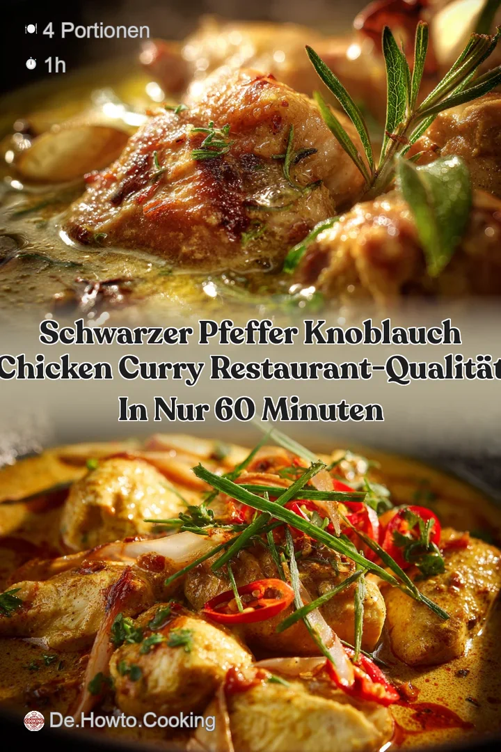Schwarzer Pfeffer Knoblauch Chicken Curry Restaurant-Qualit&auml;t in nur 60 Minuten