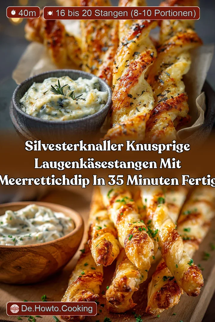 SilvesterKnaller Knusprige LaugenK&auml;seStangen mit MeerrettichDip in 35 Minuten fertig