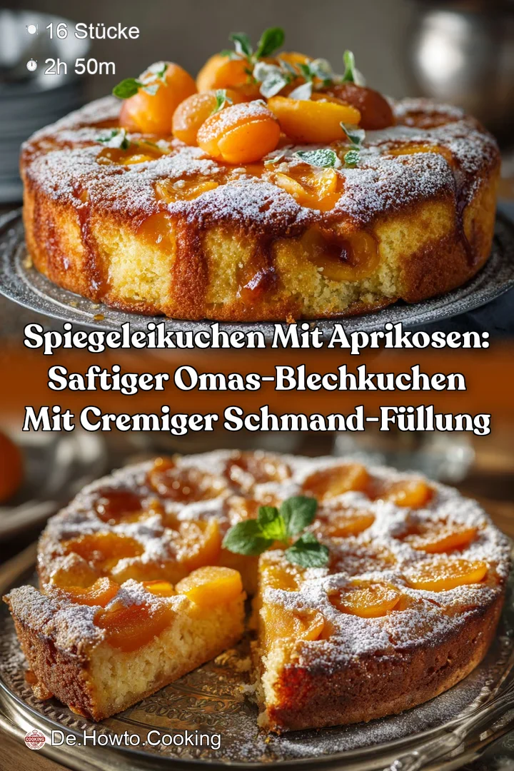 Spiegeleikuchen mit Aprikosen: Saftiger Omas-Blechkuchen mit cremiger Schmand-F&uuml;llung