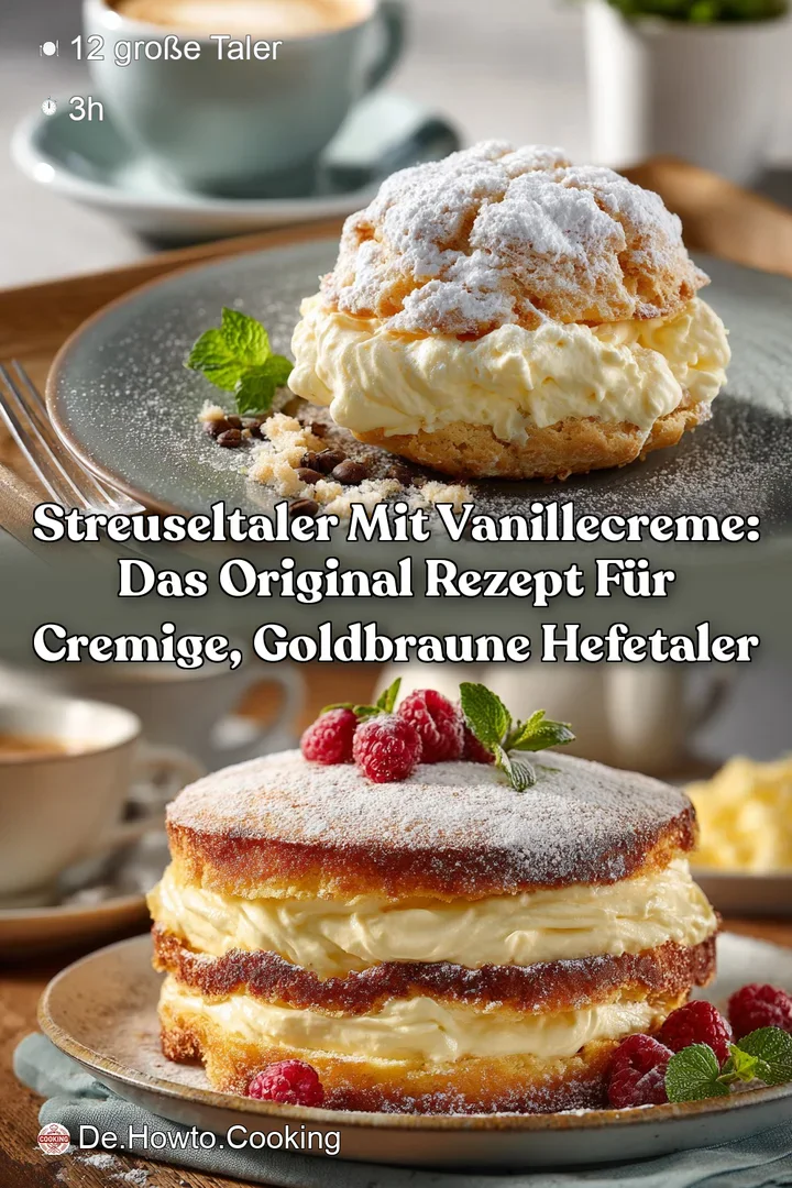 Streuseltaler mit Vanillecreme: Das Original Rezept f&uuml;r cremige goldbraune Hefetaler