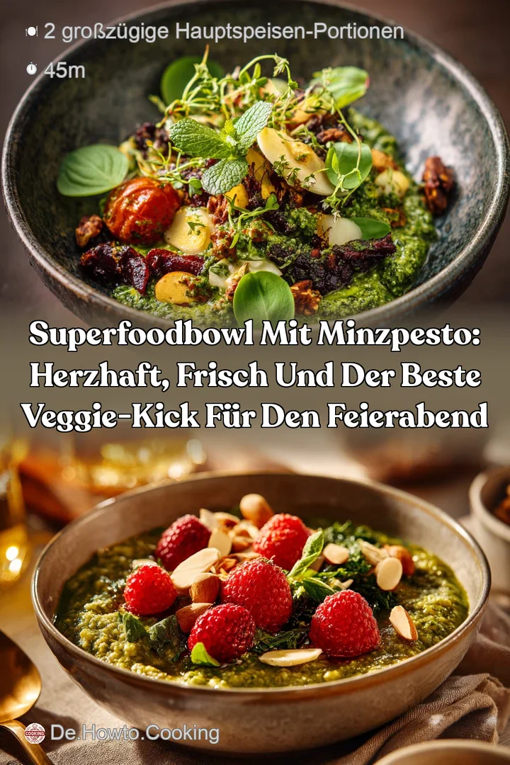 SuperfoodBowl mit MinzPesto: Herzhaft frisch und der beste Veggie-Kick f&uuml;r den Feierabend