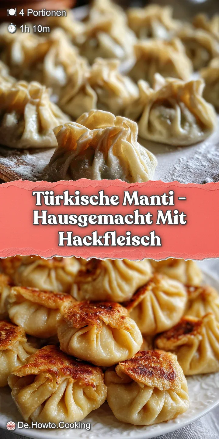 Close-up of tender manti: folds of dough filled with savory meat, drizzled with warm, fragrant oil and a sprinkle of herbs.