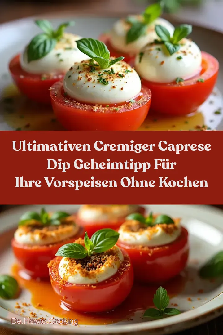 Ultimativen Cremiger Caprese Dip Geheimtipp für Ihre Vorspeisen ohne Kochen