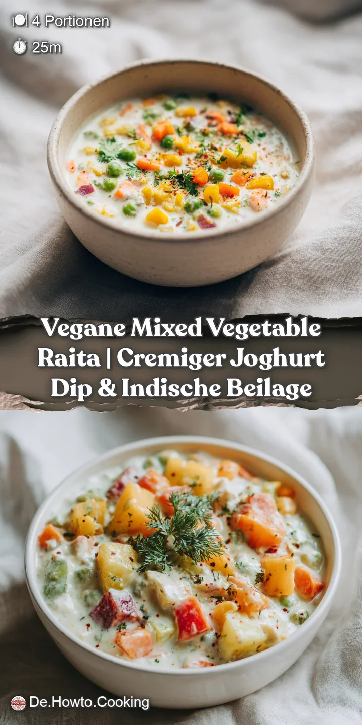 Close-up of thick, white raita with bright green cucumber and red onion pieces throughout.