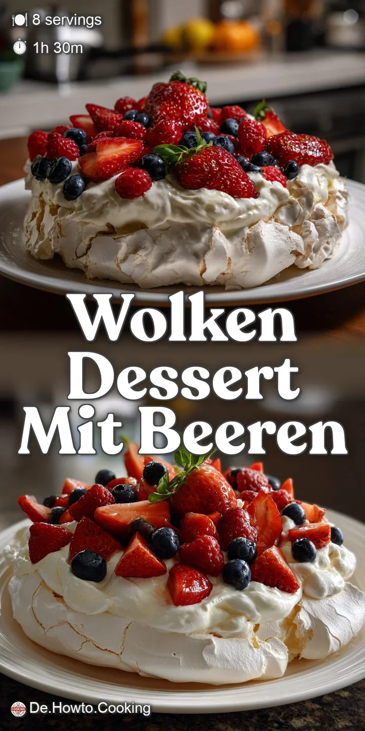 Close-up of the ethereal, cloud-like dessert revealing a soft, airy interior, hinting at a light, melt-in-your-mouth textu...