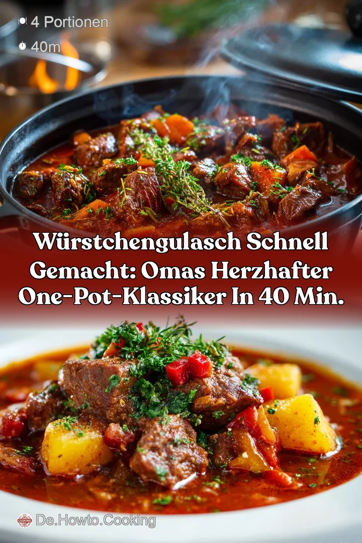 W&uuml;rstchengulasch schnell gemacht: Omas herzhafter One-Pot-Klassiker in 40 Min.