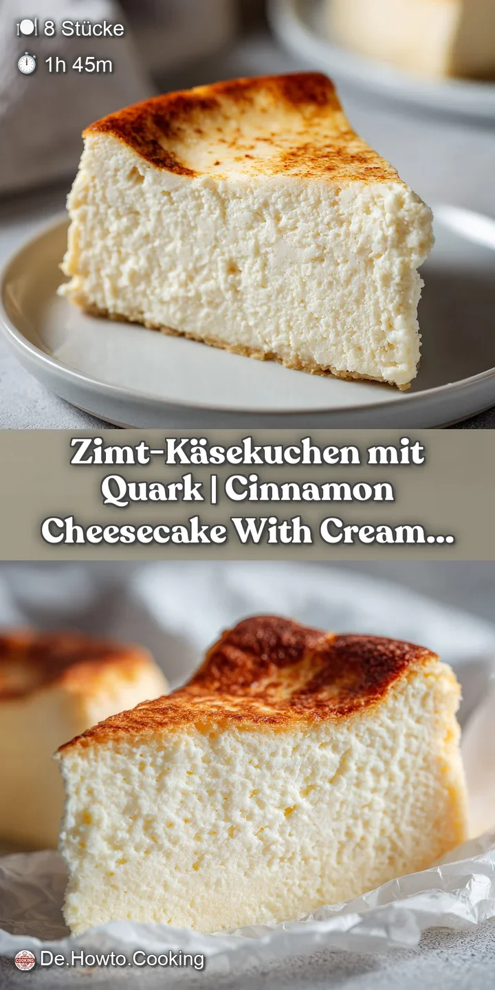 Detailaufnahme der samtigen, hellen Quarkmasse mit einer knusprigen, zimtbraunen Kruste und feinen Gew&uuml;rzk&ouml;rnern.