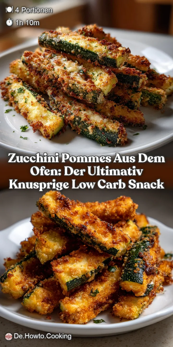 Zucchini Pommes aus dem Ofen: Der ultimativ knusprige Low Carb Snack