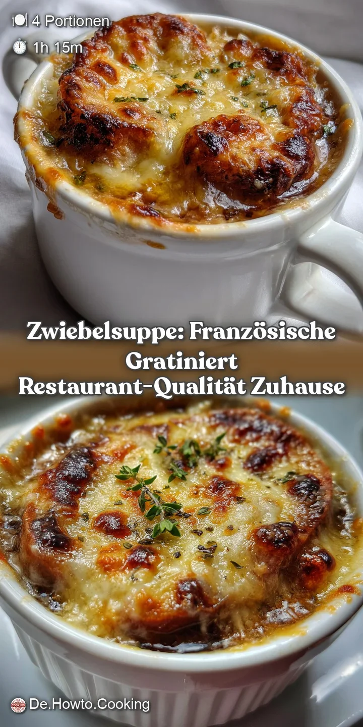 Zwiebelsuppe: Franz&ouml;sische Gratiniert Restaurant-Qualit&auml;t zuhause