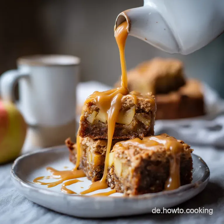 Apfel Blondies mit Karamell: Z&auml;he Perfektion
