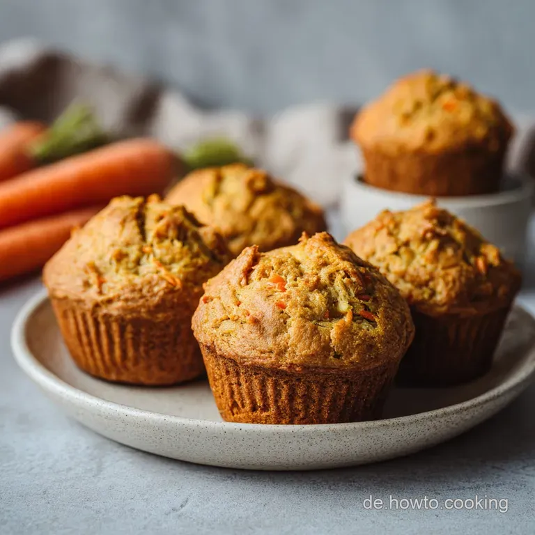 Saftige Apfel Karotten Muffins mit Haferflocken