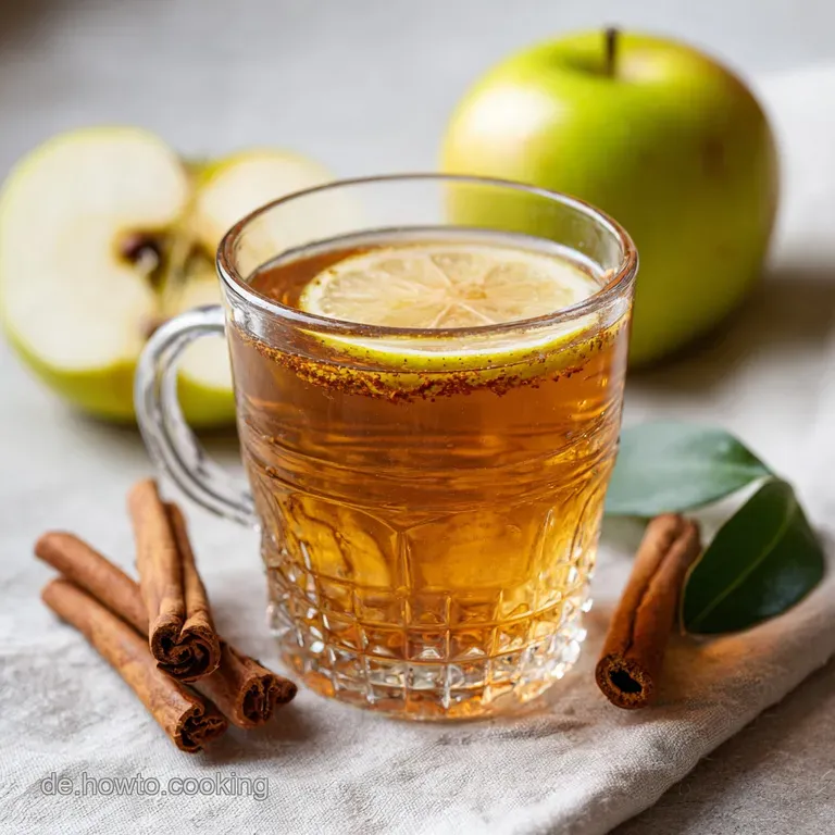 Selbstgemachter Apfeltee mit Zimt und Gew&uuml;rzen