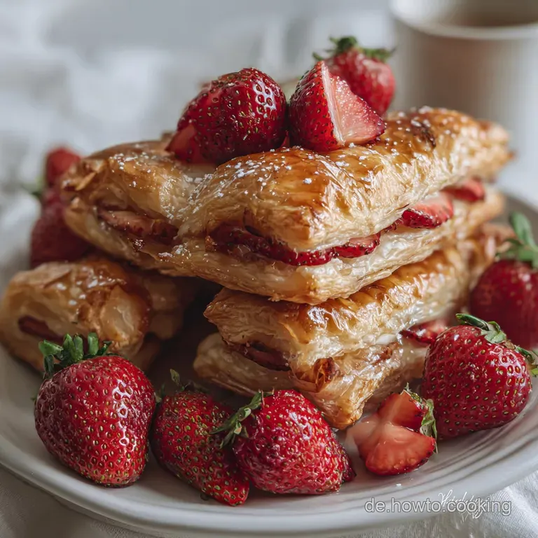 Bl&auml;tterteig Erdbeer Ecken: Himmlisch Cremig presentation
