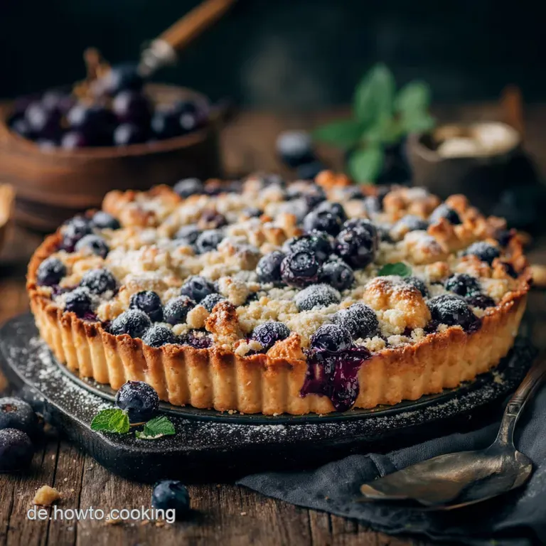 Blaubeertarte Mit Vanilleschmand Und Streuseln Ein Cremiger Blechkuchen Klassiker presentation