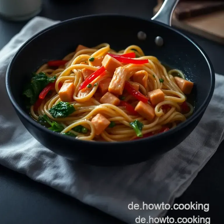 Blitz-Nudelpfanne Mit Pute Und Pak Choi presentation