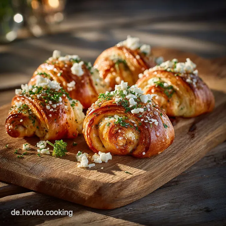 Knusprige Brekschnecken Mit Cremigem Feta Und Frischen Kr&auml;utern presentation