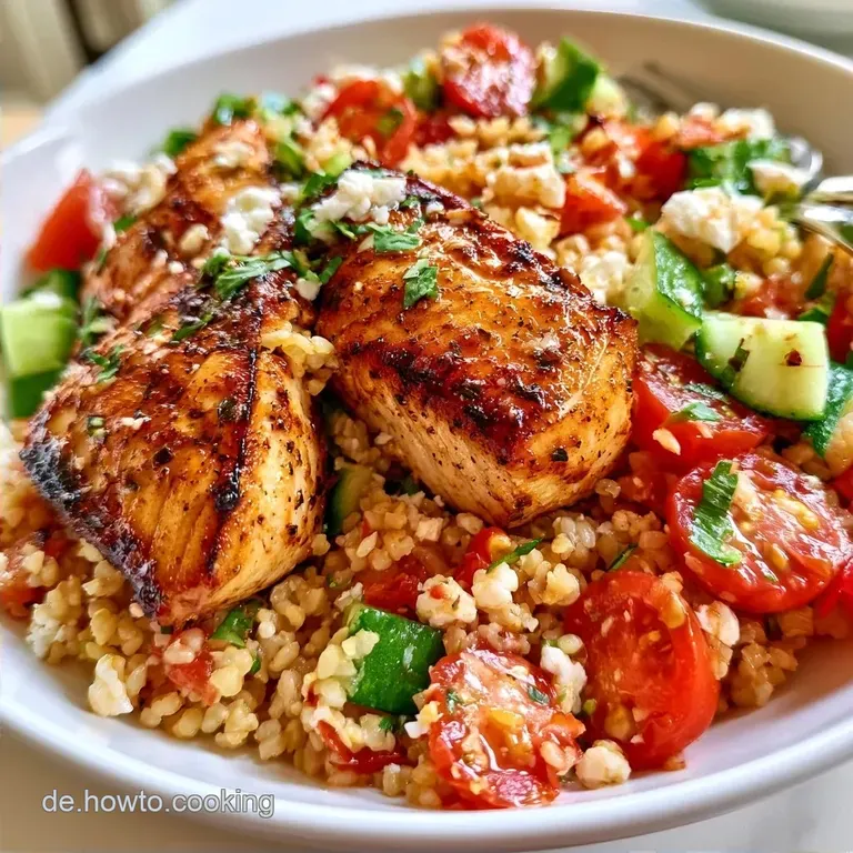 Bulgursalat Zu Gegrilltem Fisch Mit Feta