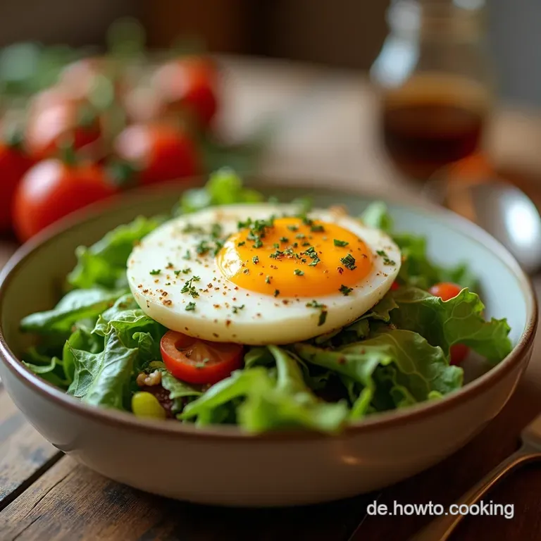 Der schnelle NussGenuss Bunter Feldsalat mit perfekt gekochtem Ei und würziger Vinaigrette presentation