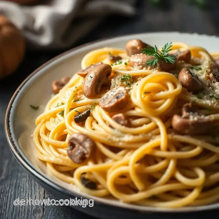 Champignon Nudeln Deluxe presentation