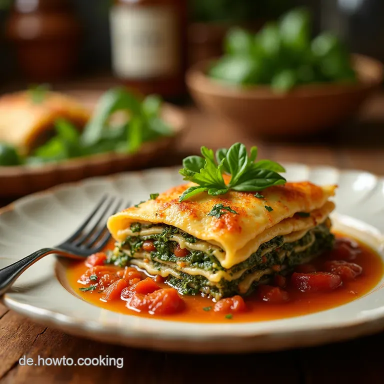Cremige K&uuml;rbisspinatlasagne Mit Salbeibutter presentation