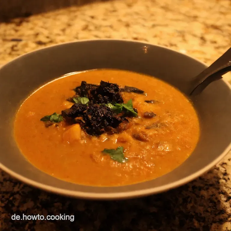 Cremige SchwarzwurzelSuppe mit HaselnussCrunch presentation