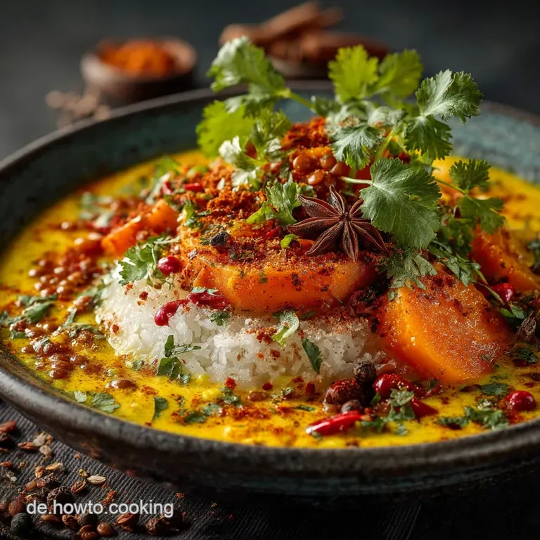 FeierabendWunder Cremiges Rotes Linsencurry mit Kokos und Koriander presentation