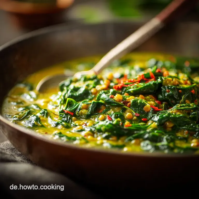 Dal Palak Das vollwertige indische Linsencurry mit Spinat
