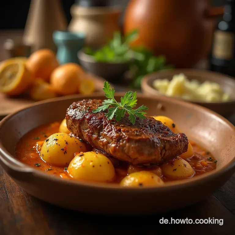 Omas Beste Deftiger Bauerntopf mit Hackfleisch und Kartoffeln Authentisch Aromatisch presentation