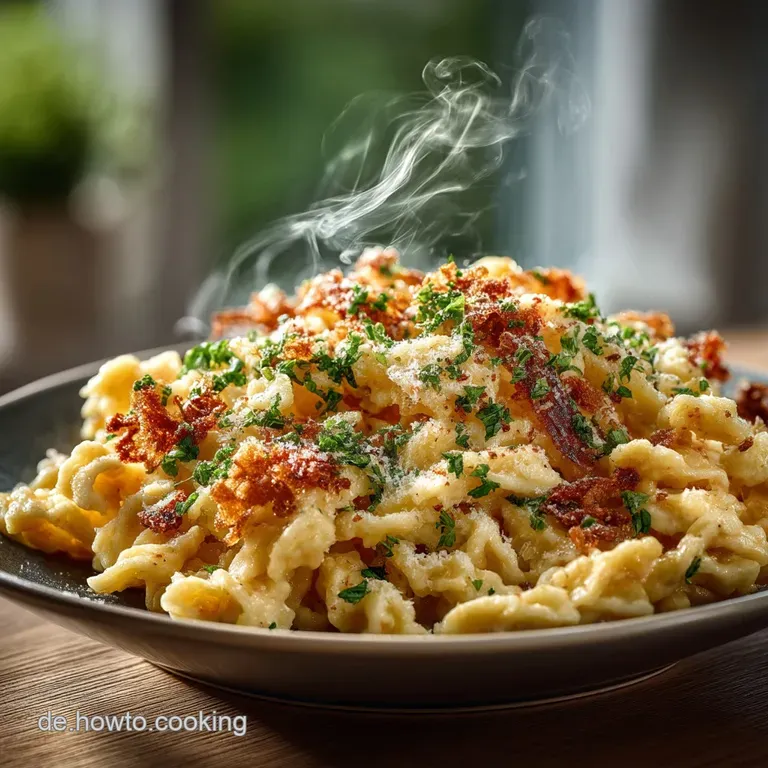 Original Schwäbische Käsespätzle Das Deftige Gericht mit knusprigen Röstzwiebeln