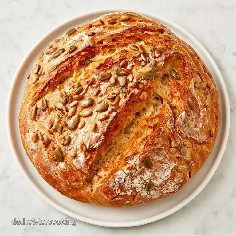 Dinkelbrot ohne Kneten mit Sonnenblumenkernen