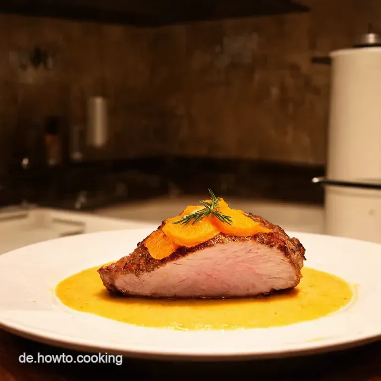 Ente mit fruchtigfrischer Orangensoße presentation