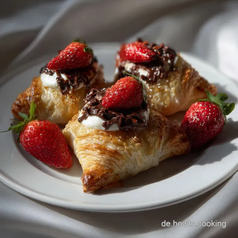 Erdbeer Bltterteig Ecken Mit Vanillepudding Und &ndash; Der Knusper-Hit presentation