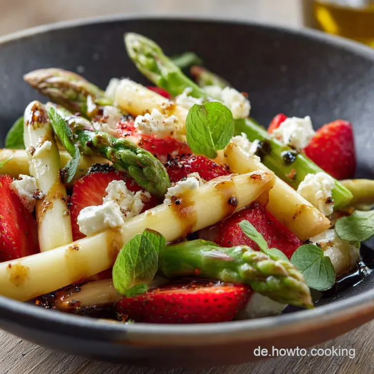 Erdbeer Spargel Salat Das Einfache Saisonhighlight Mit Cremiger Vinaigrette presentation