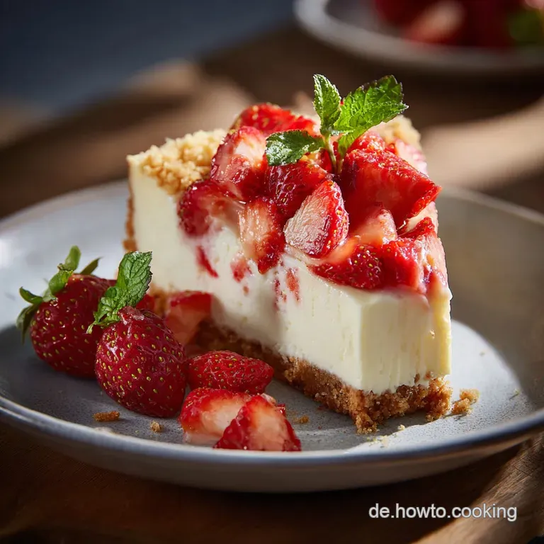 Erdbeerholunder Nobakecheesecake: Das Einfache Rezept F&uuml;r Hei&szlig;e Sommertage presentation