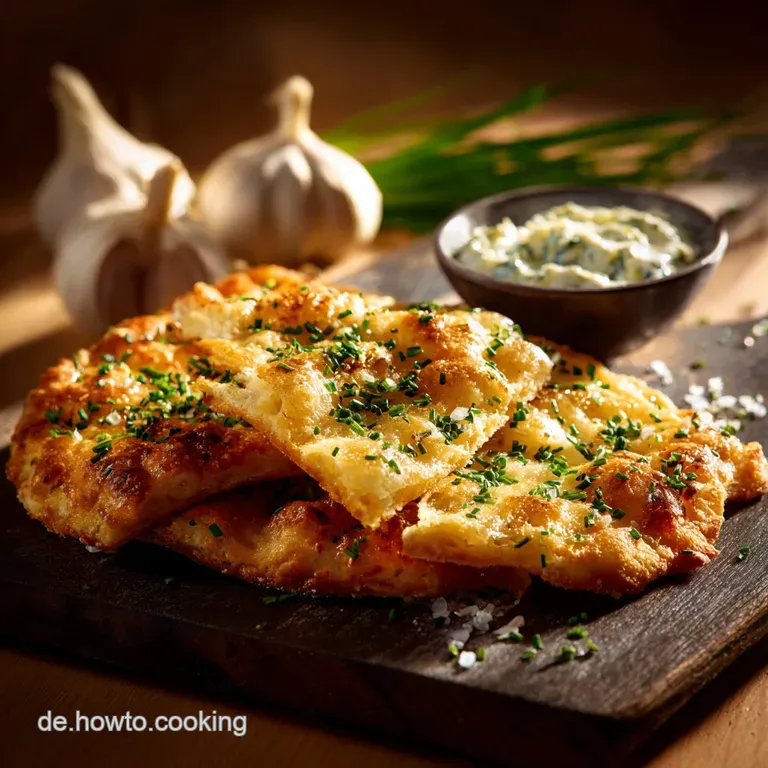 Einfaches Fladenbrot mit Knoblauchdip: Pfannen-Klassiker