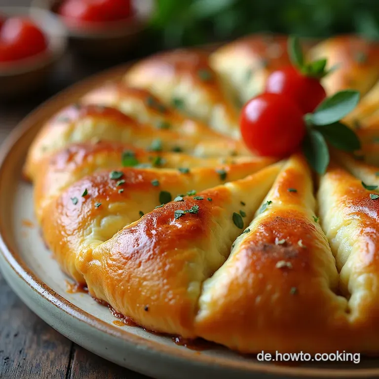 Flammkuchen Taschen aus Blätterteig