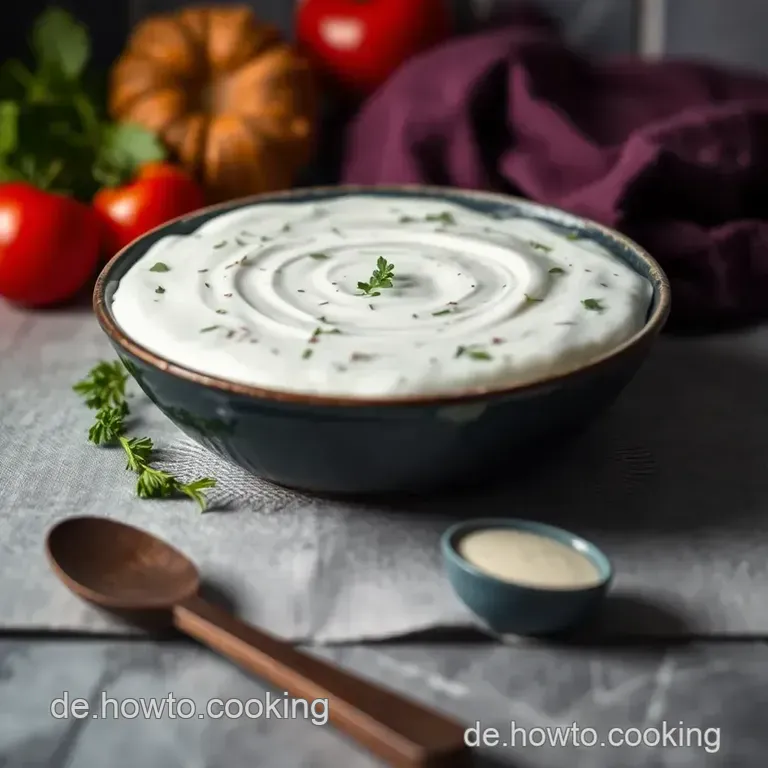 Frischer Mix Raita &ndash; Indisches Joghurt-Dressing Mit Gem&uuml;se presentation