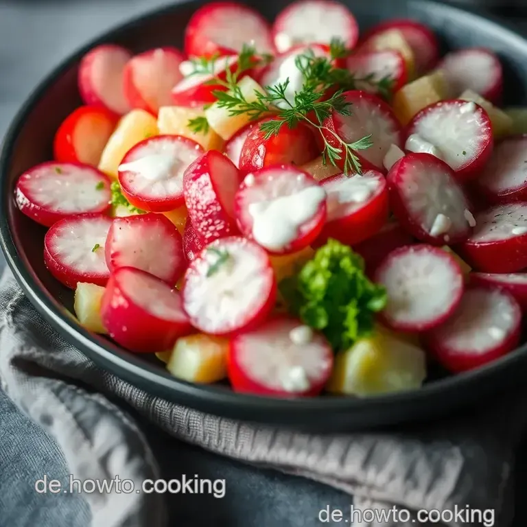 Frischer Radieschen-Gurkensalat Mit Joghurt-Dressing presentation