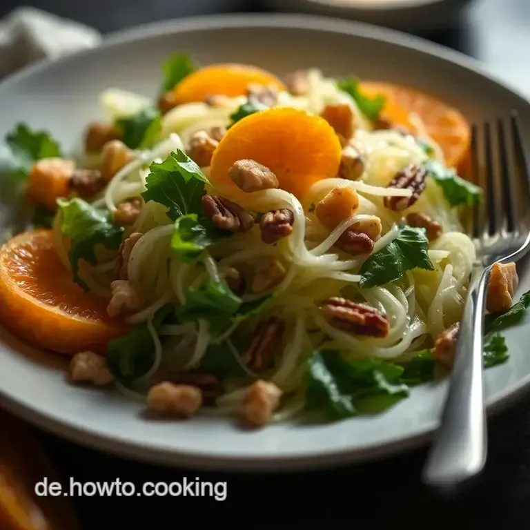 Frischer Spitzkohlsalat Mit Mandarinen Und N&uuml;ssen presentation