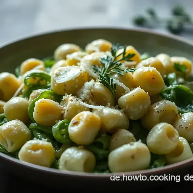Gebratener Gr&uuml;ner Spargel mit Gnocchi & Parmesanknusperle