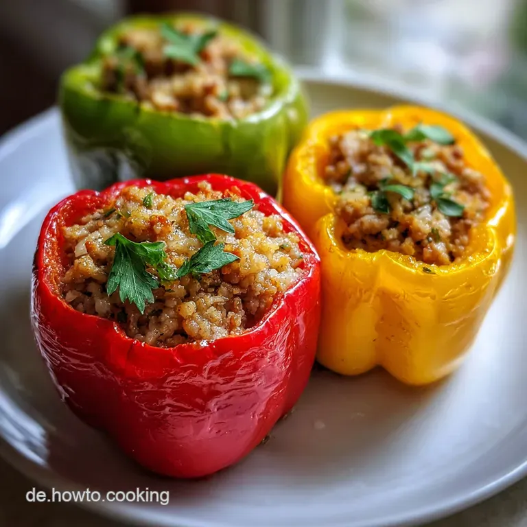 Gef&uuml;llte Paprika mit Hackfleisch: Herzhaft & Aromatisch