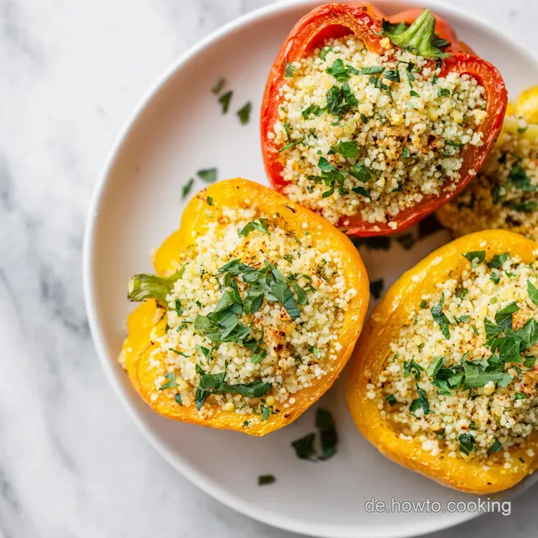 Gef&uuml;llte Paprika mit Couscous: Orientalisch