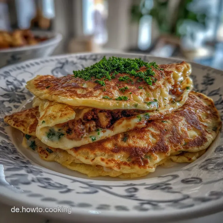 Herzhafte Gef&uuml;llte Pfannkuchen Pfannkuchen Mit Hac: So Gelings