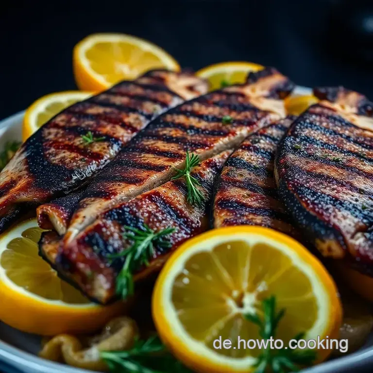 Gegrillter Loup De Mer Mit Zitrone Und Kr&auml;utern presentation